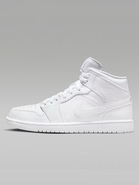 Nike Air Jordan Mid 1 Triple White Size Men’s 11 
(Size women’s 12.5 conversion)